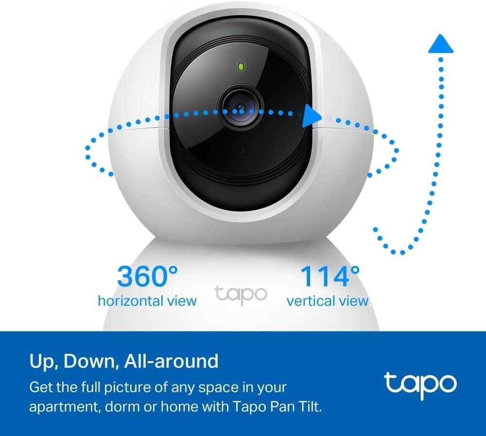TP-LINK Tapo C210 360 Derece 2K UHD Yatay/Dikey Hareketli Wi-Fi Güvenlik Kamerası + Sandisk 64 Gb Hafıza Kartı
