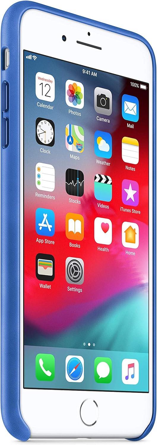 Apple iPhone 8 Plus - 7 Plus Deri Kılıf Elek.Mavi