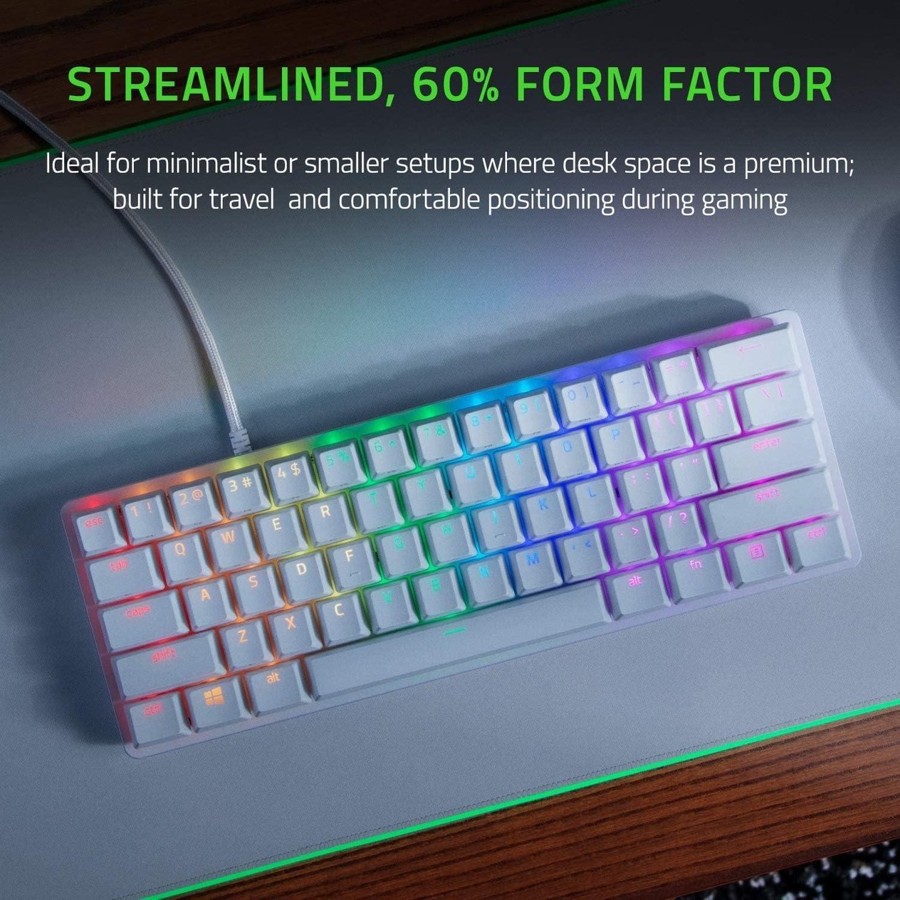 Razer Huntsman Mini %60 Oyun Klavyesi, Mercury White - RZ03-03390400-R3M1