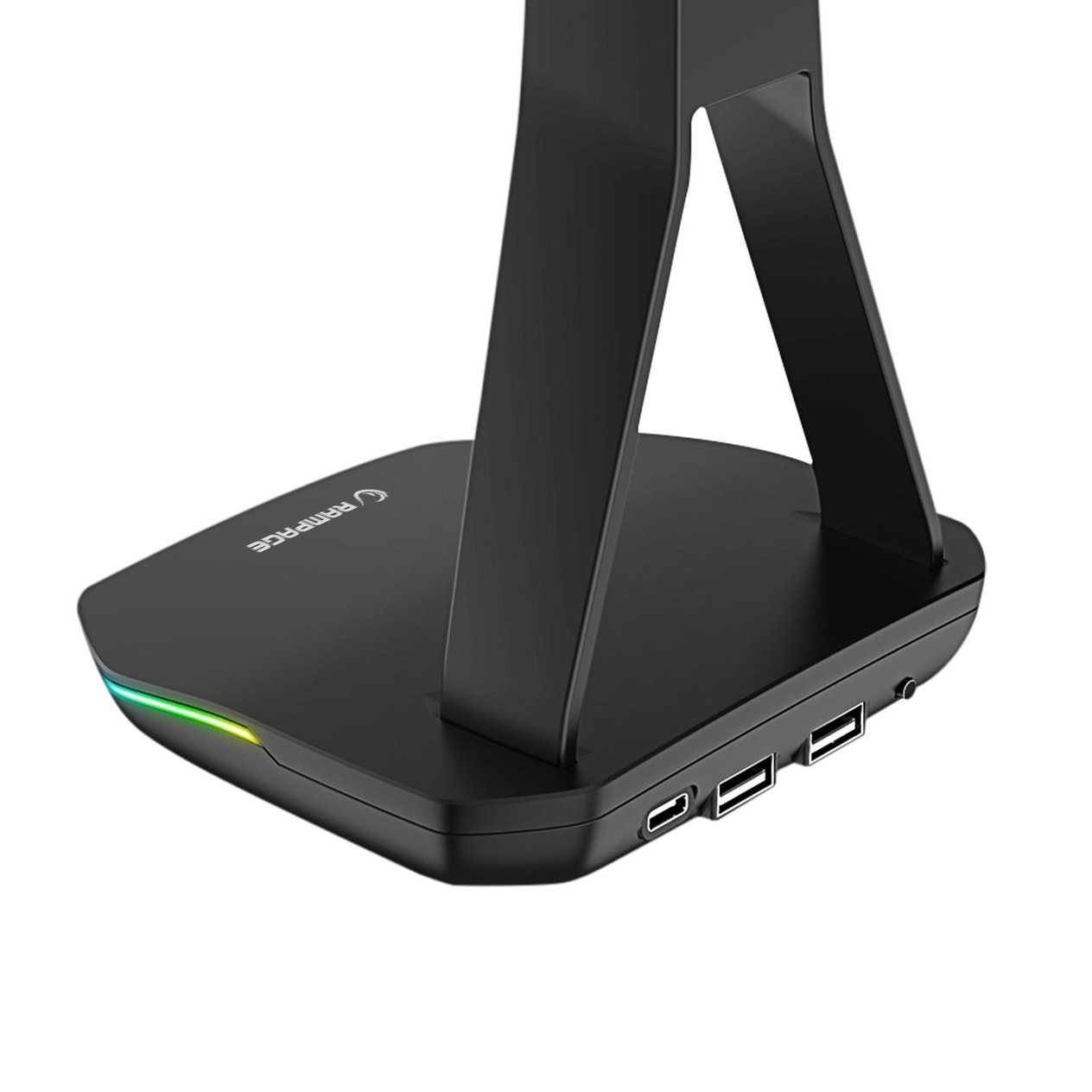 Rampage TOWER T14 Kulaklık İçin Stand RGB Işıklı 2*Usb Port Siyah