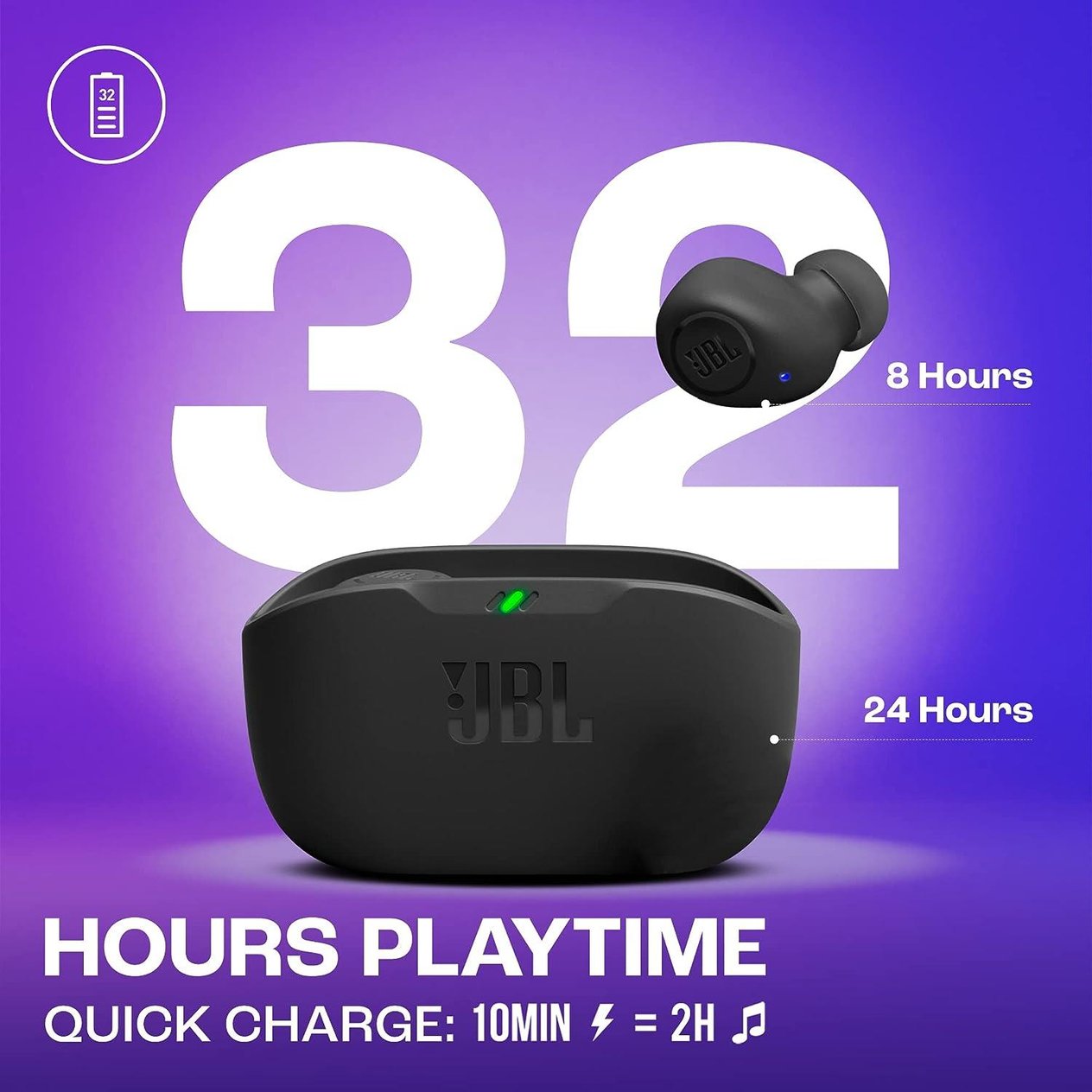 JBL Wave Buds Kablosuz Kulakiçi Kulaklık IE Siyah JB.JBLWBUDSBLK