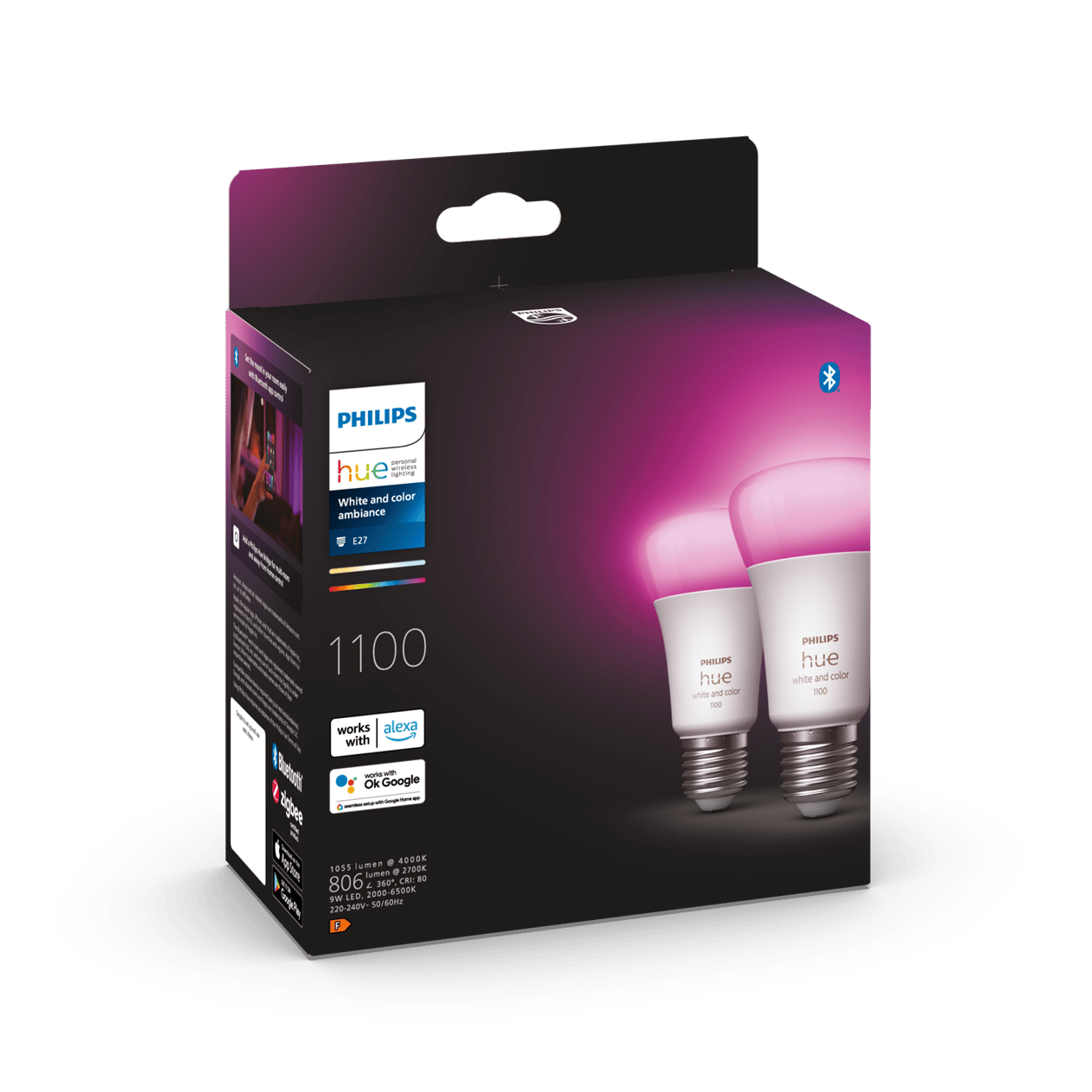 Philips 9-75w Renkli Akıllı Ampul 2li Ekopaket E27 Bluetooth - 929002468802
