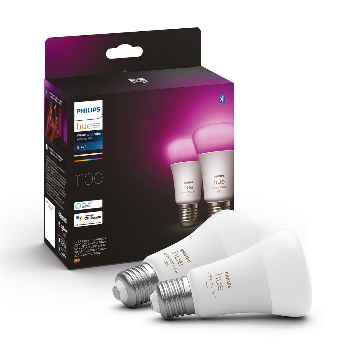Philips 9-75w Renkli Akıllı Ampul 2li Ekopaket E27 Bluetooth - 929002468802