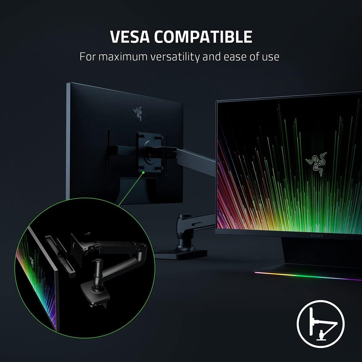 Razer Raptor - 165 Hz 27'' Oyun Monitörü (QHD 2560 x 1440, HR400, IPS, FreeSync, THX,Chroma RGB, HDMI, DisplayPort, USB-C) 