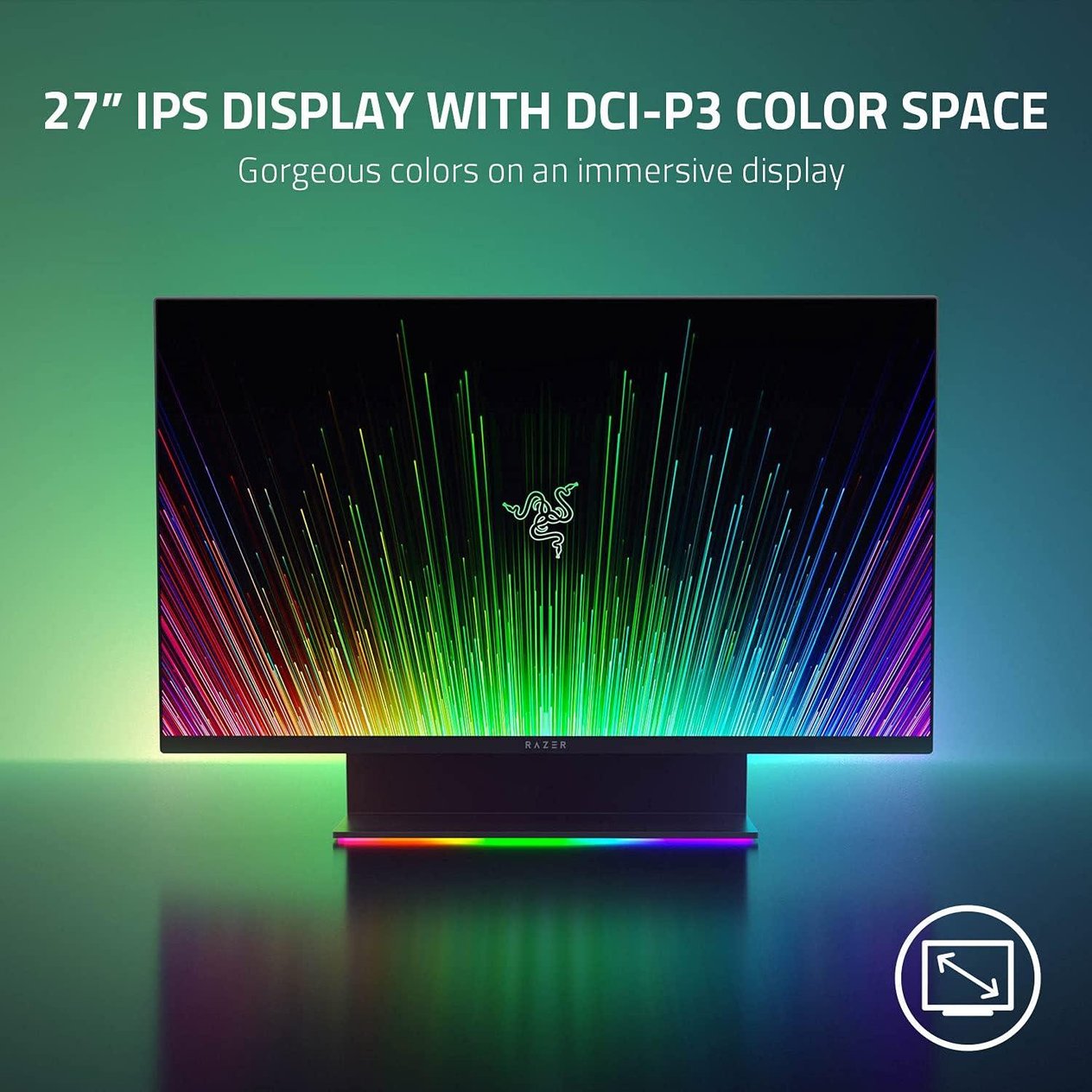 Razer Raptor - 165 Hz 27'' Oyun Monitörü (QHD 2560 x 1440, HR400, IPS, FreeSync, THX,Chroma RGB, HDMI, DisplayPort, USB-C) 