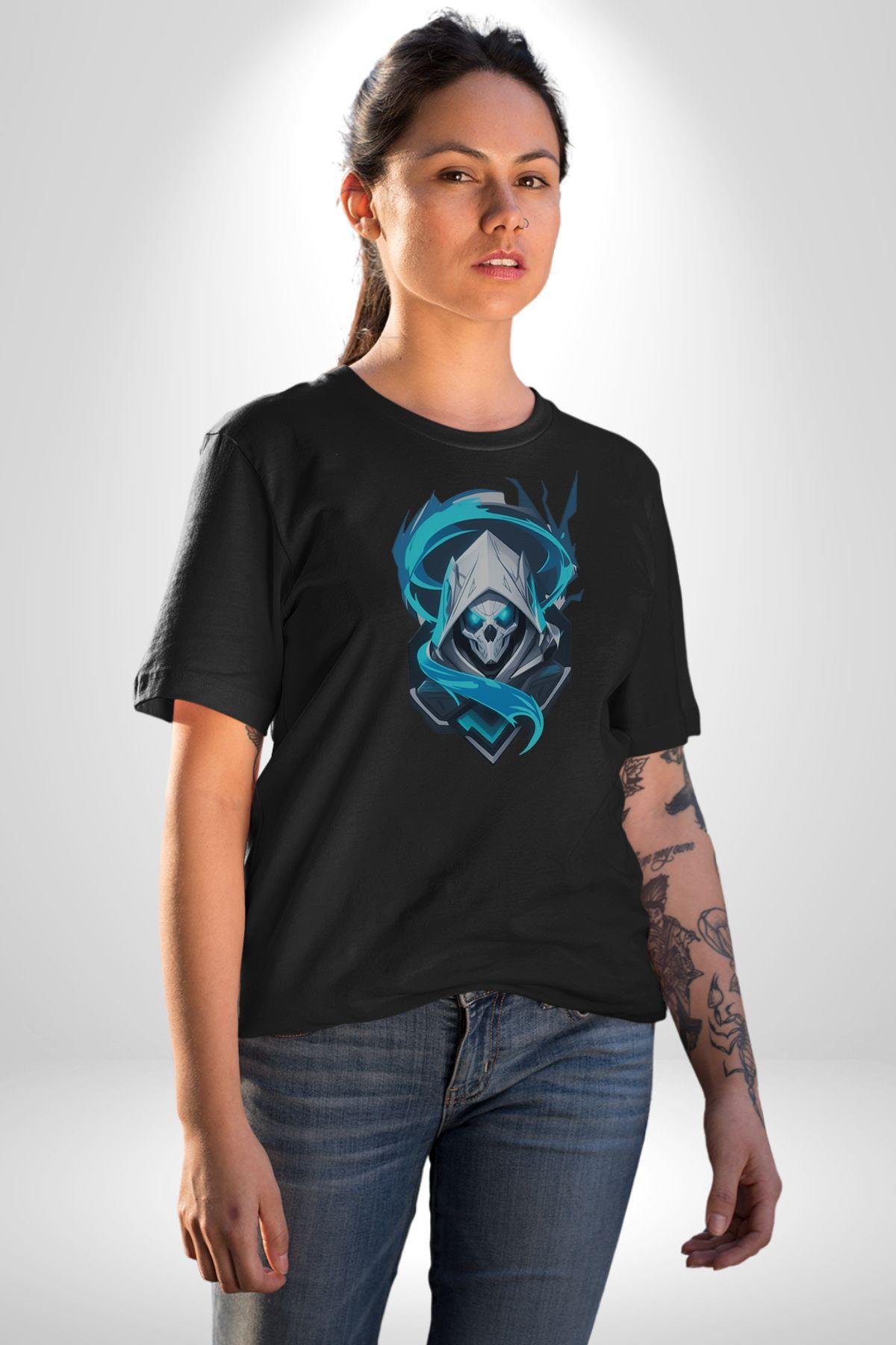 Buzların Efendisi Kurukafa Kadın Erkek Unisex Siyah Organik Baskılı T-Shirt