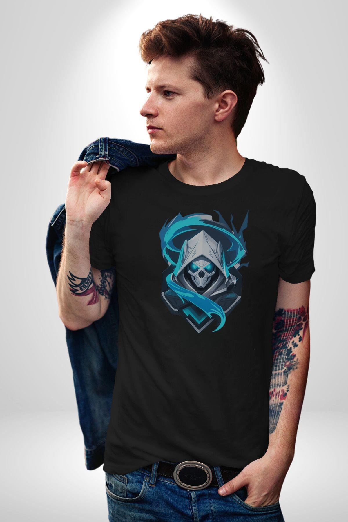 Buzların Efendisi Kurukafa Kadın Erkek Unisex Siyah Organik Baskılı T-Shirt