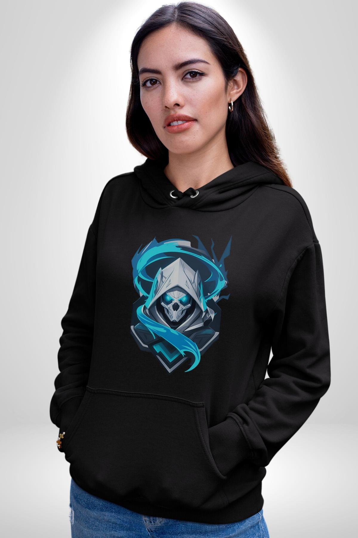 Buzların Efendisi Kurukafa Kadın Erkek Çocuk Siyah Kapüşonlu Sweatshirt Hoodie