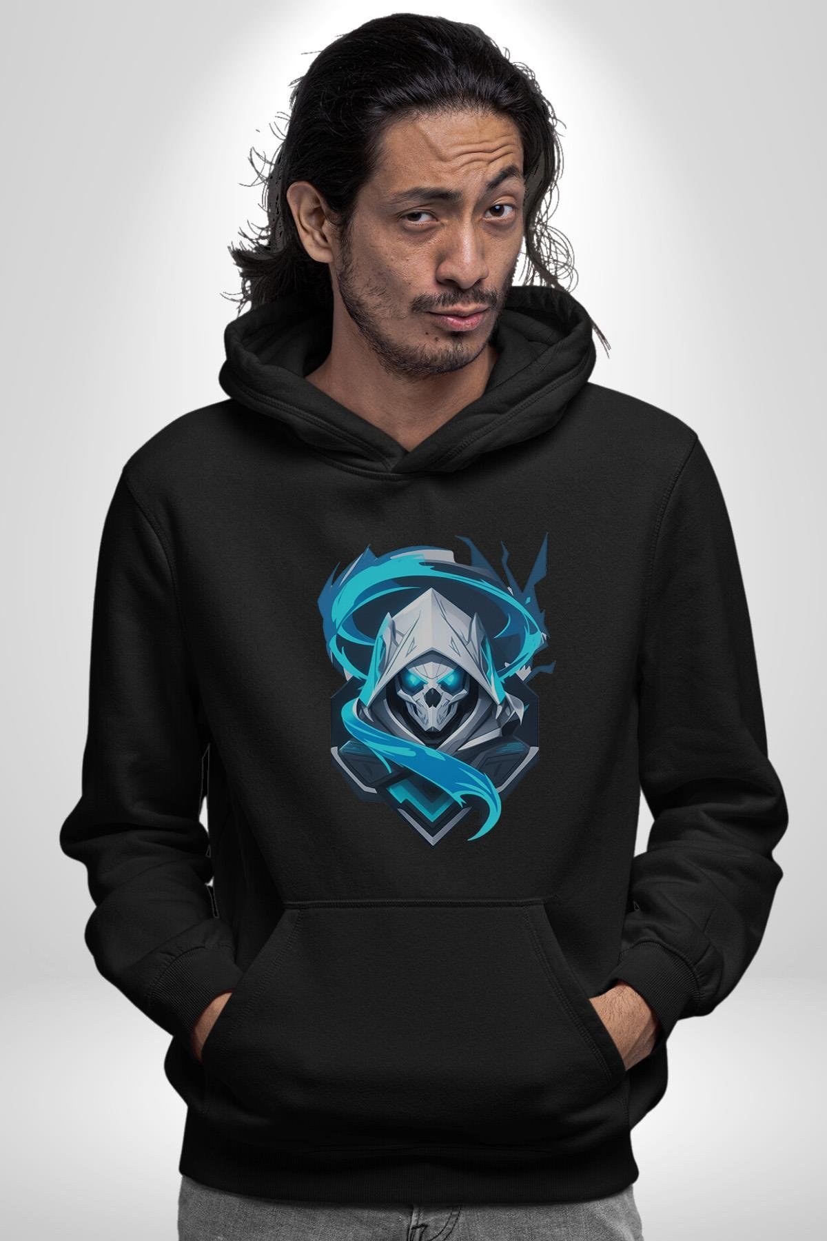 Buzların Efendisi Kurukafa Kadın Erkek Çocuk Siyah Kapüşonlu Sweatshirt Hoodie