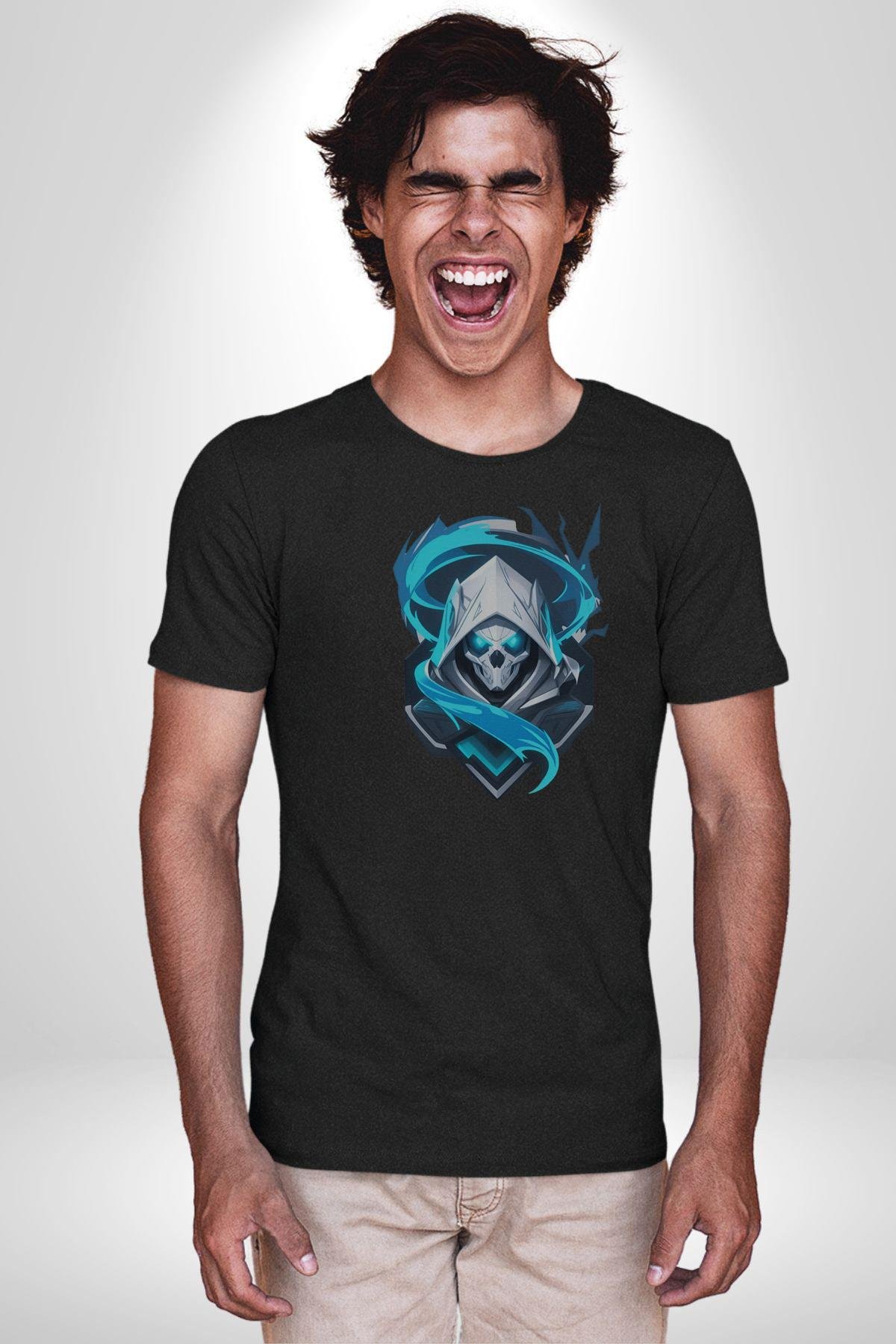 Buzların Efendisi Kurukafa Kadın Erkek Unisex Siyah Organik Baskılı T-Shirt