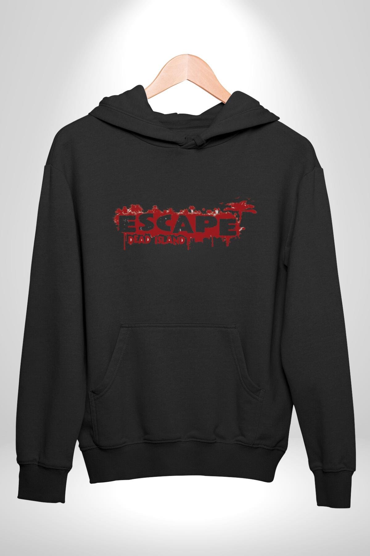 Escape Dead İsland Ölüm Adası Kadın Erkek Çocuk Siyah Kapüşonlu Sweatshirt Hoodie