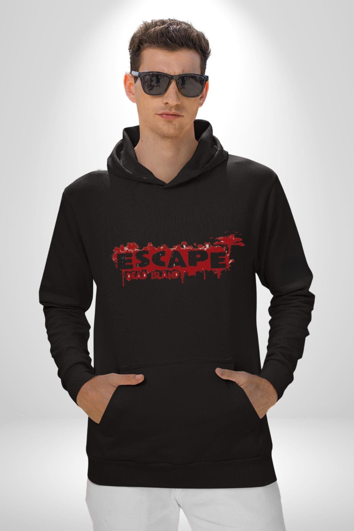 Escape Dead İsland Ölüm Adası Kadın Erkek Çocuk Siyah Kapüşonlu Sweatshirt Hoodie