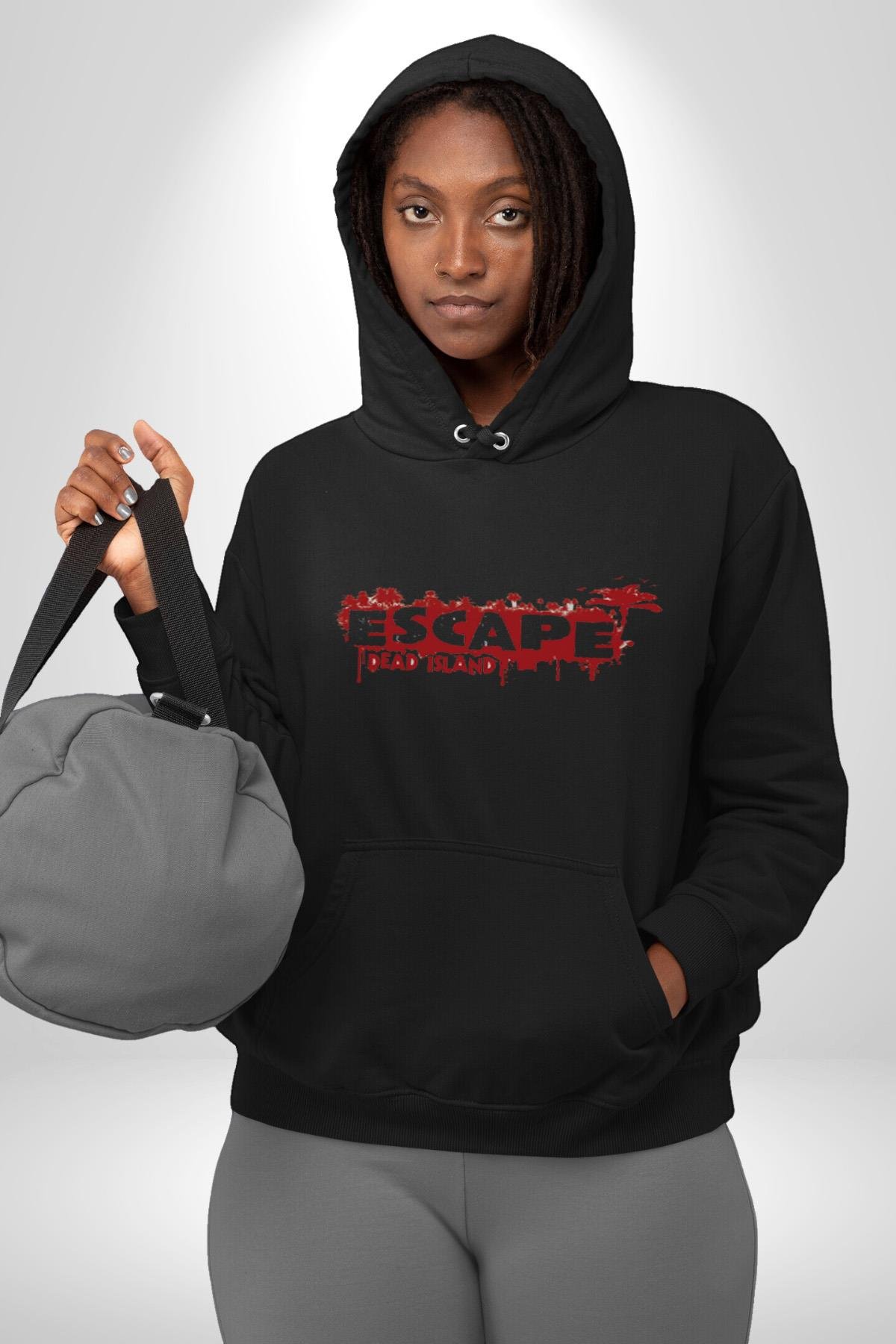 Escape Dead İsland Ölüm Adası Kadın Erkek Çocuk Siyah Kapüşonlu Sweatshirt Hoodie