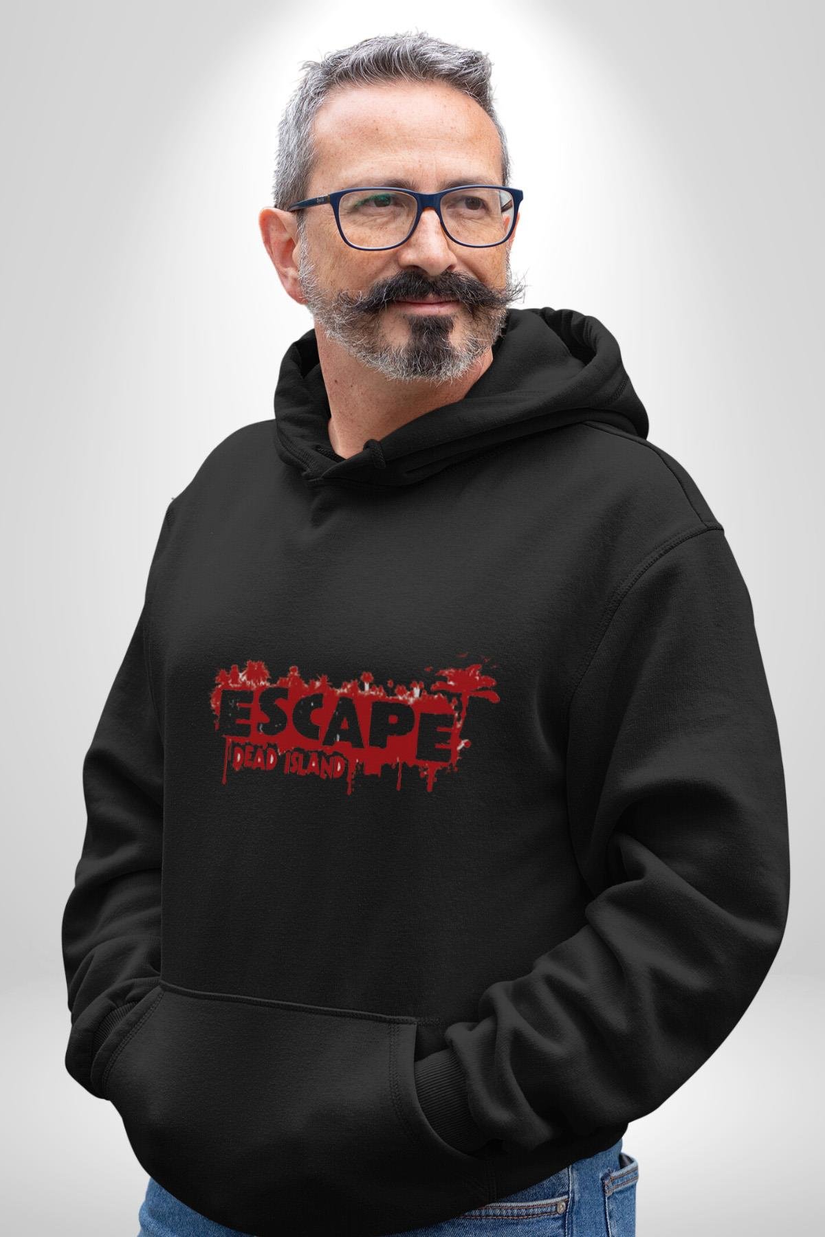 Escape Dead İsland Ölüm Adası Kadın Erkek Çocuk Siyah Kapüşonlu Sweatshirt Hoodie