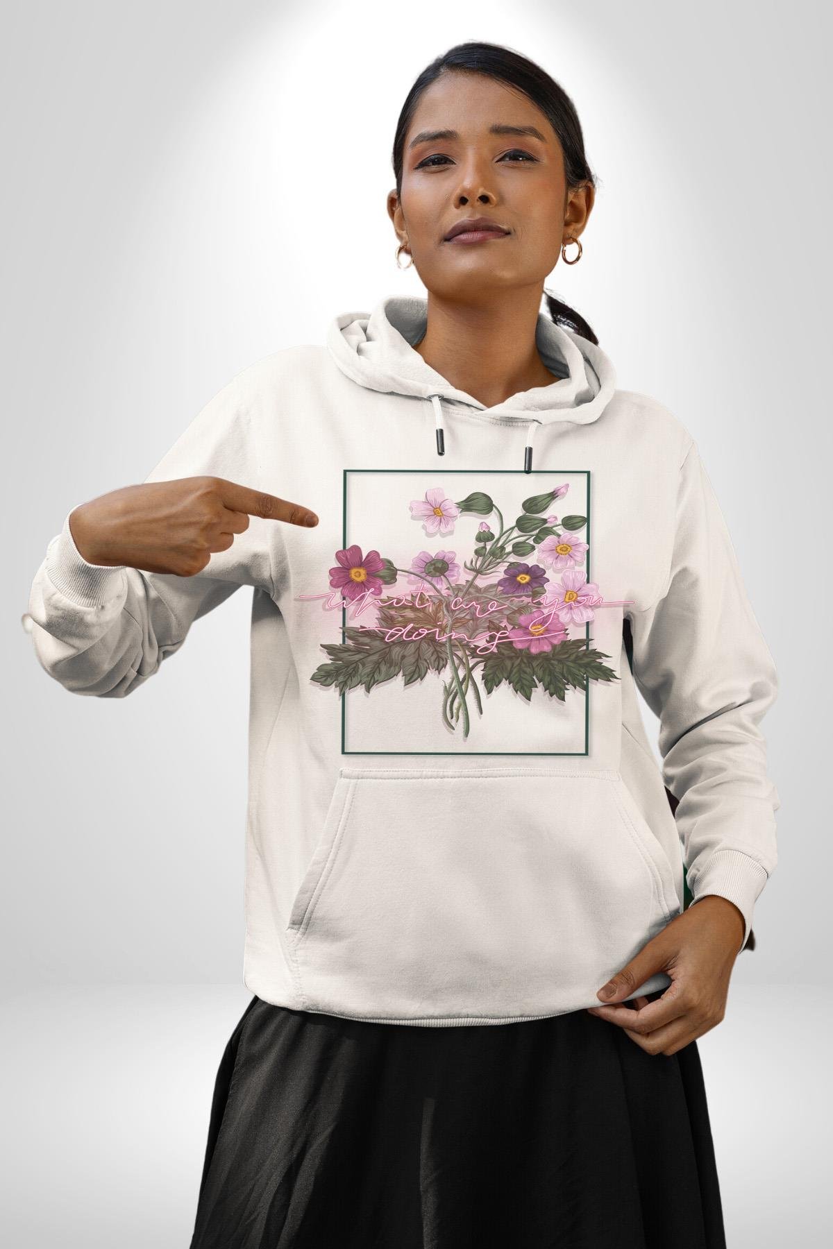 Güller Ve Dikenler Şimdi Ne Yapmalıyız Kadın Erkek Çocuk Beyaz Kapüşonlu Sweatshirt Hoodie