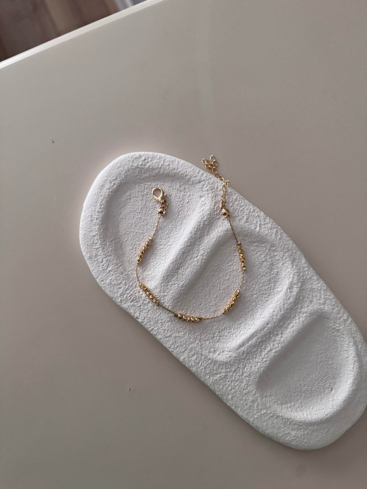 14k gold aralıklı dorika bileklik 