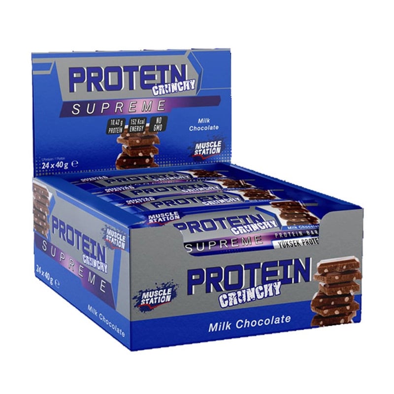 Muscle Station Supreme Crunchy Protein Bar 40 gr 24 Adet
