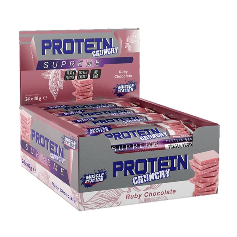Muscle Station Supreme Crunchy Protein Bar 40 gr 24 Adet
