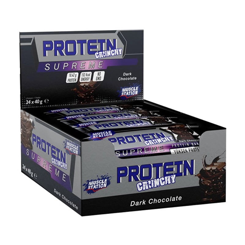 Muscle Station Supreme Crunchy Protein Bar 40 gr 24 Adet