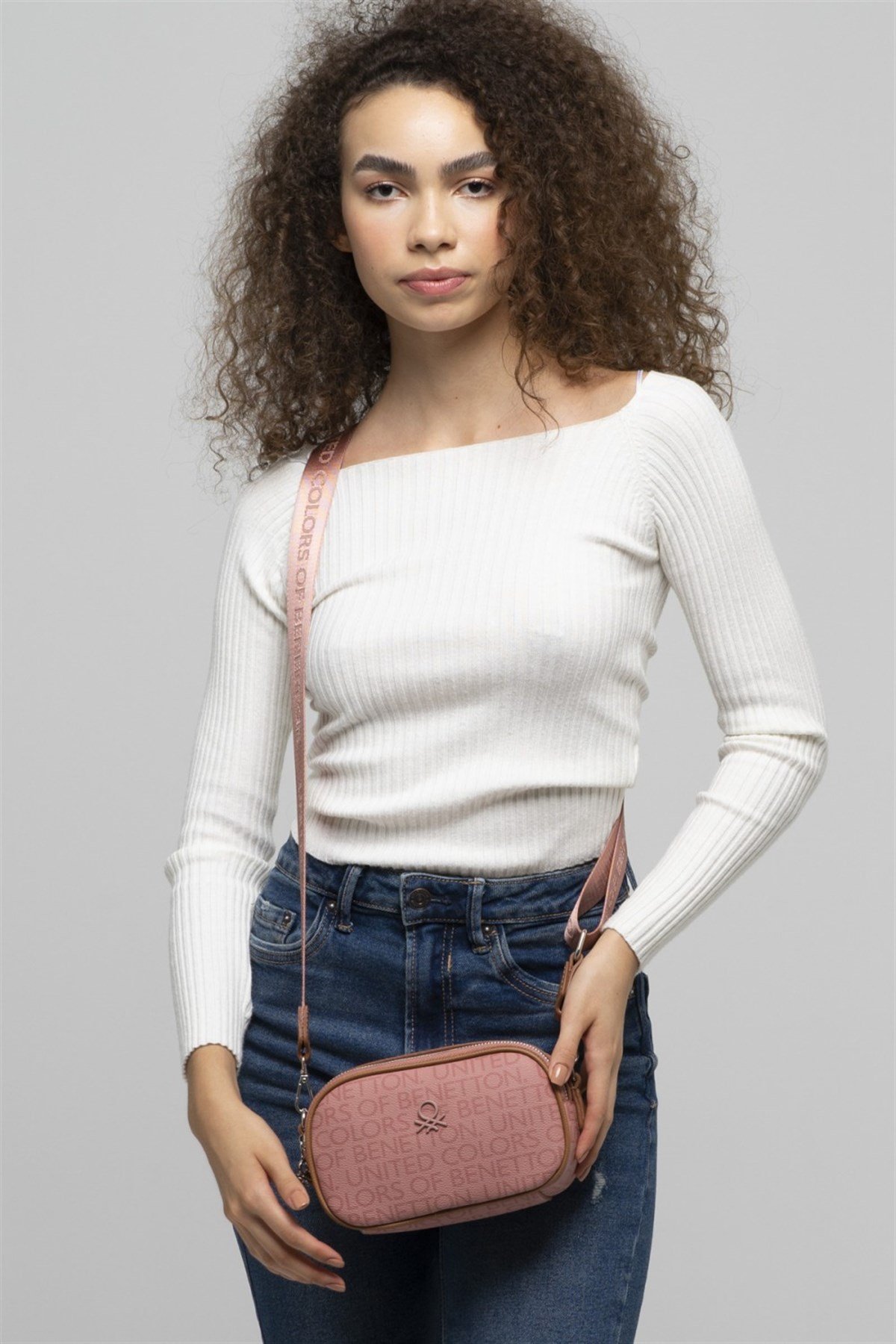 Benetton bnt 837 Kadın Çapraz Çanta Gül Taba