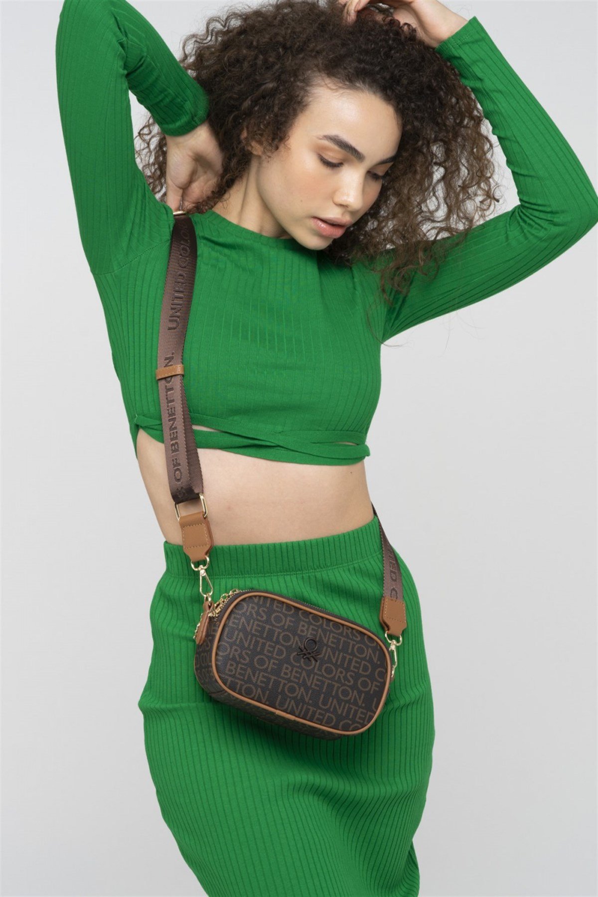 Benetton bnt 837 Kadın Çapraz Çanta Kahve Taba