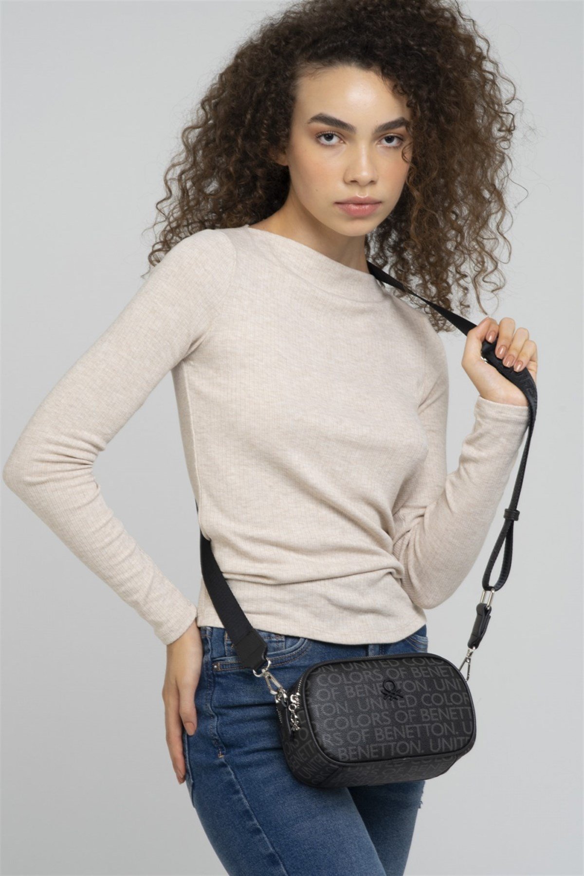 Benetton bnt 837 Kadın Çapraz Çanta Siyah