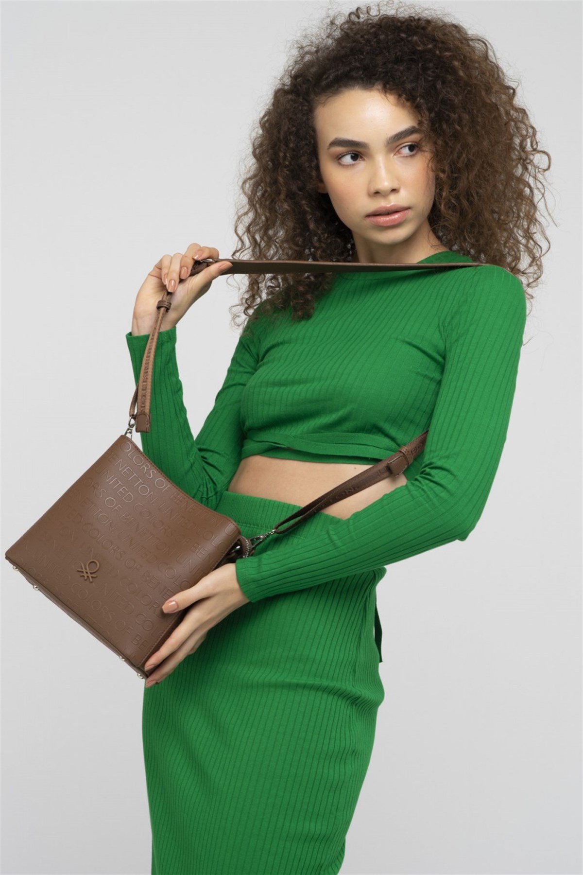 Benetton bnt 866 Kadın Omuz Çantası Kahve