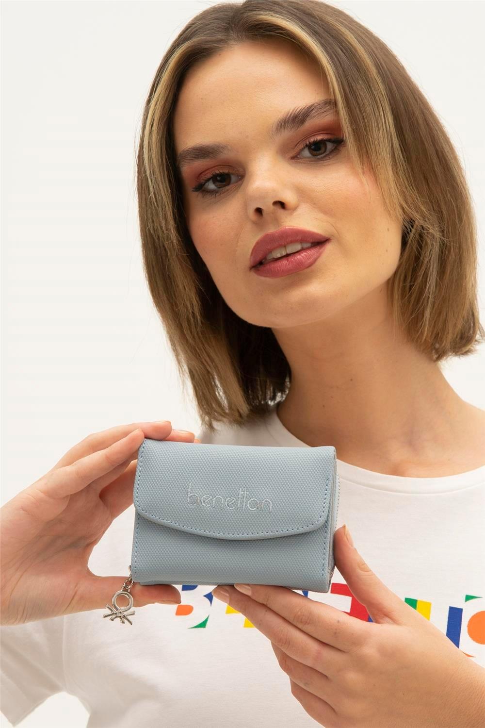 Benetton bnt1299 Kadın Cüzdan Mavi