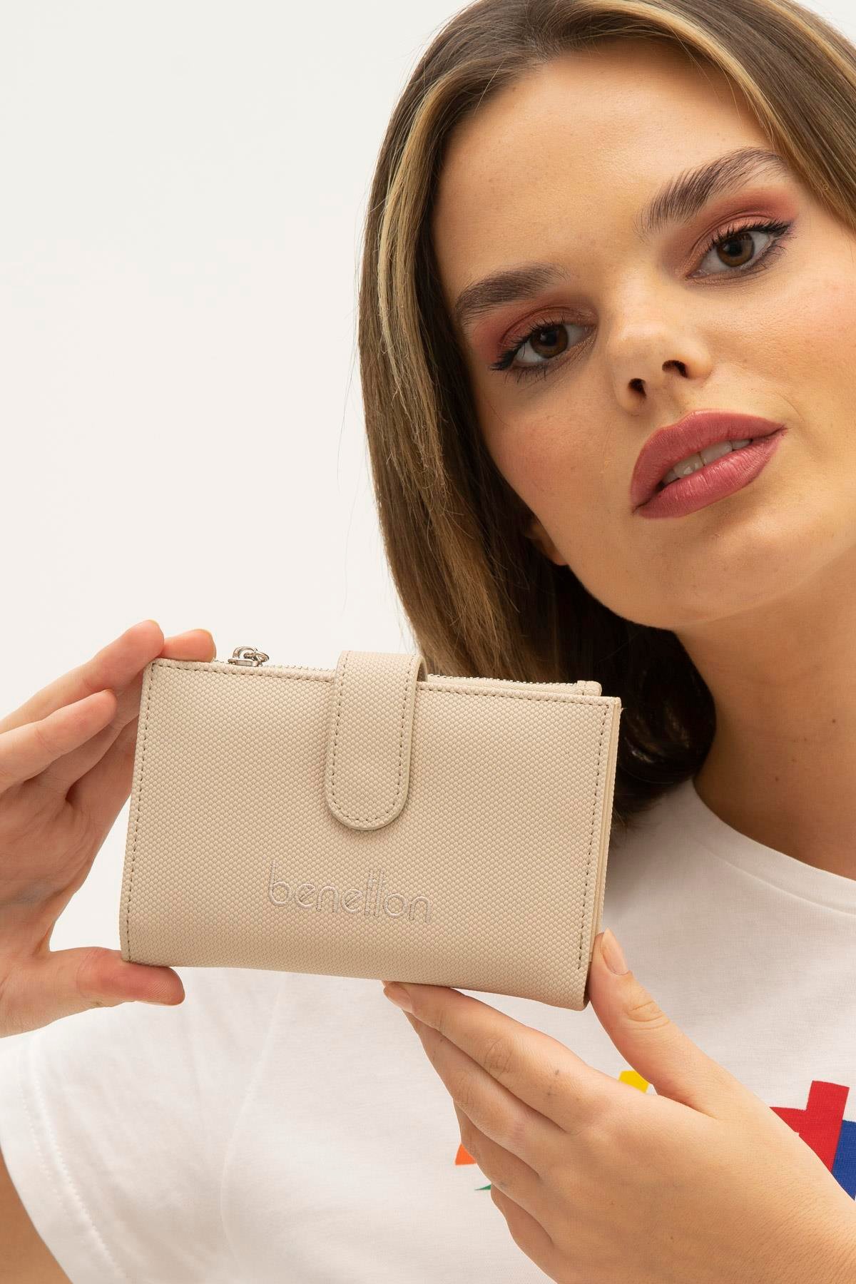 Benetton bnt1300 Kadın Cüzdan Bej