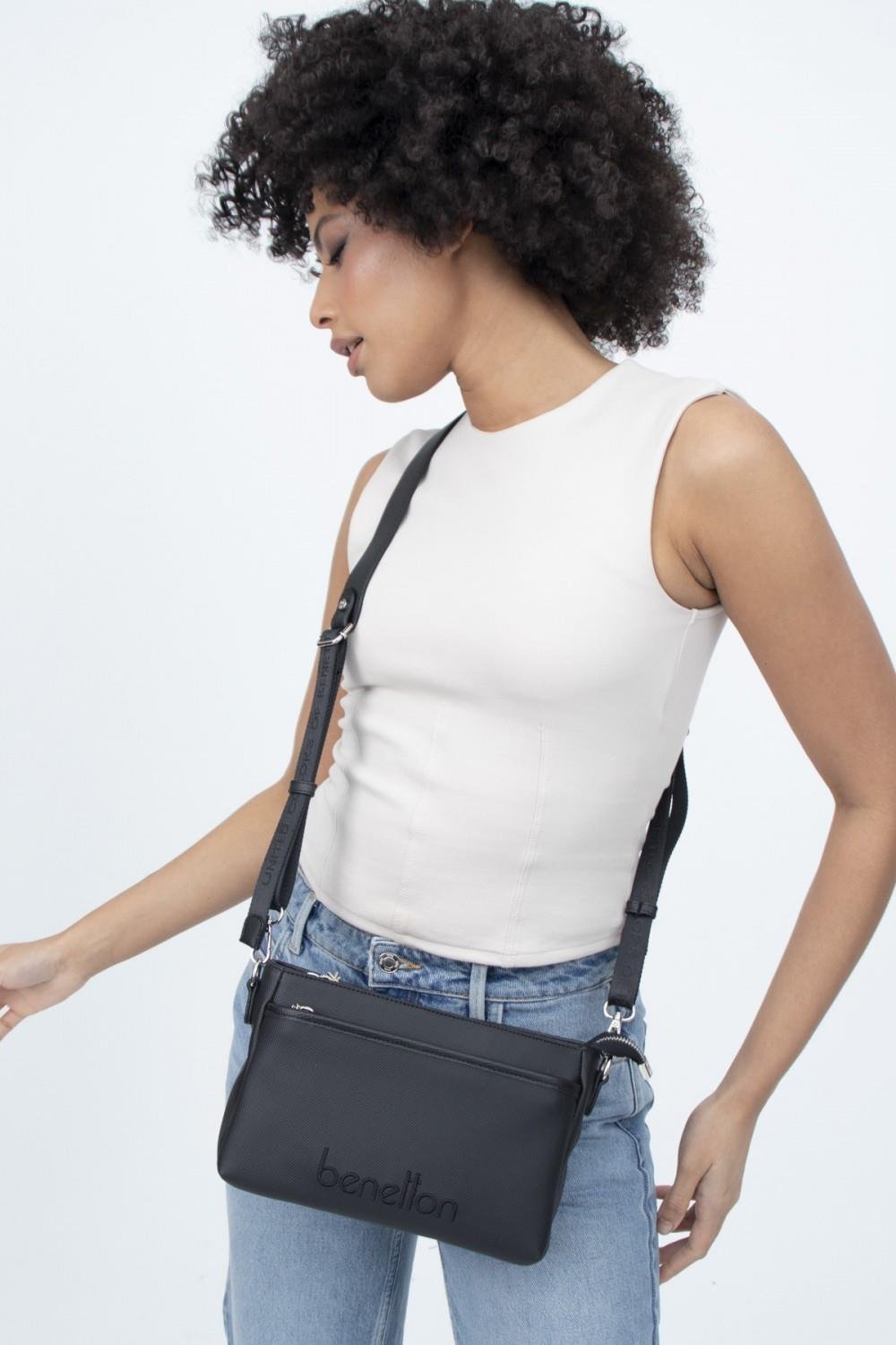 Benetton bnt1349 Kadın Çapraz Çanta Siyah