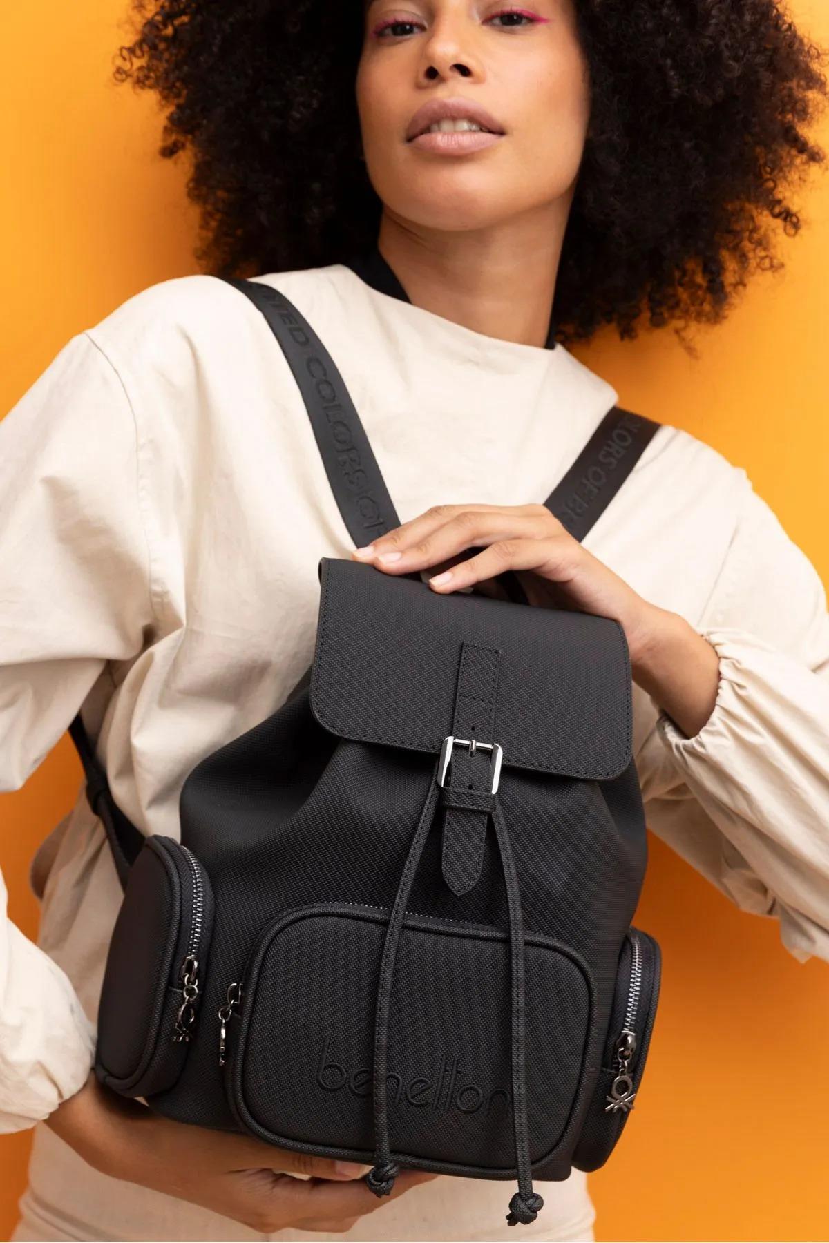 Benetton bnt1409 Kadın Sırt Çantası Siyah