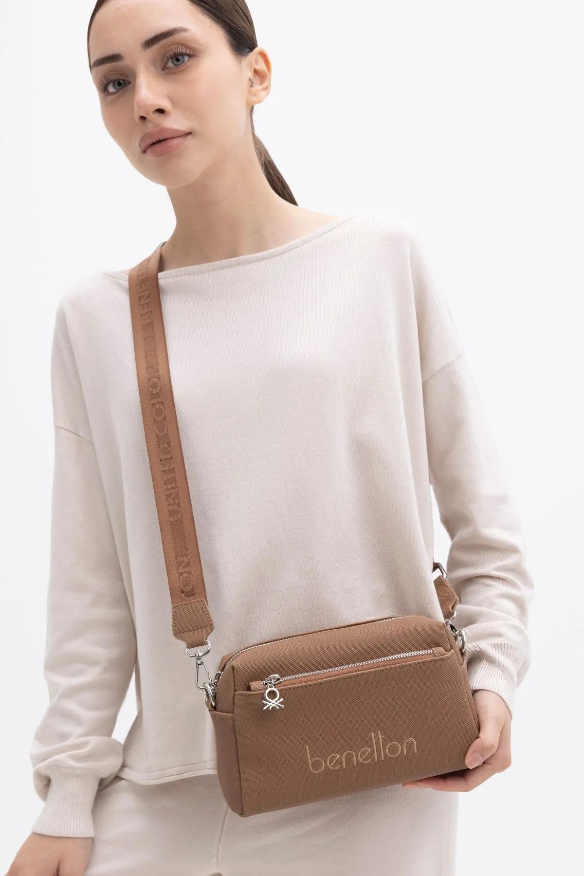 Benetton bnt1420 Kadın Çapraz Çanta Camel