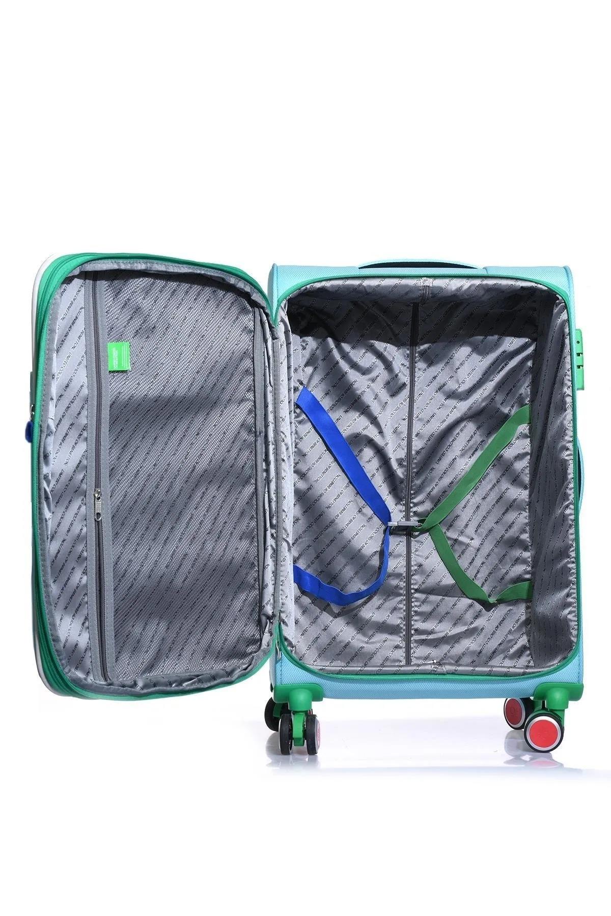Benetton bnt2200 3lü Kumaş Valiz Turkuaz