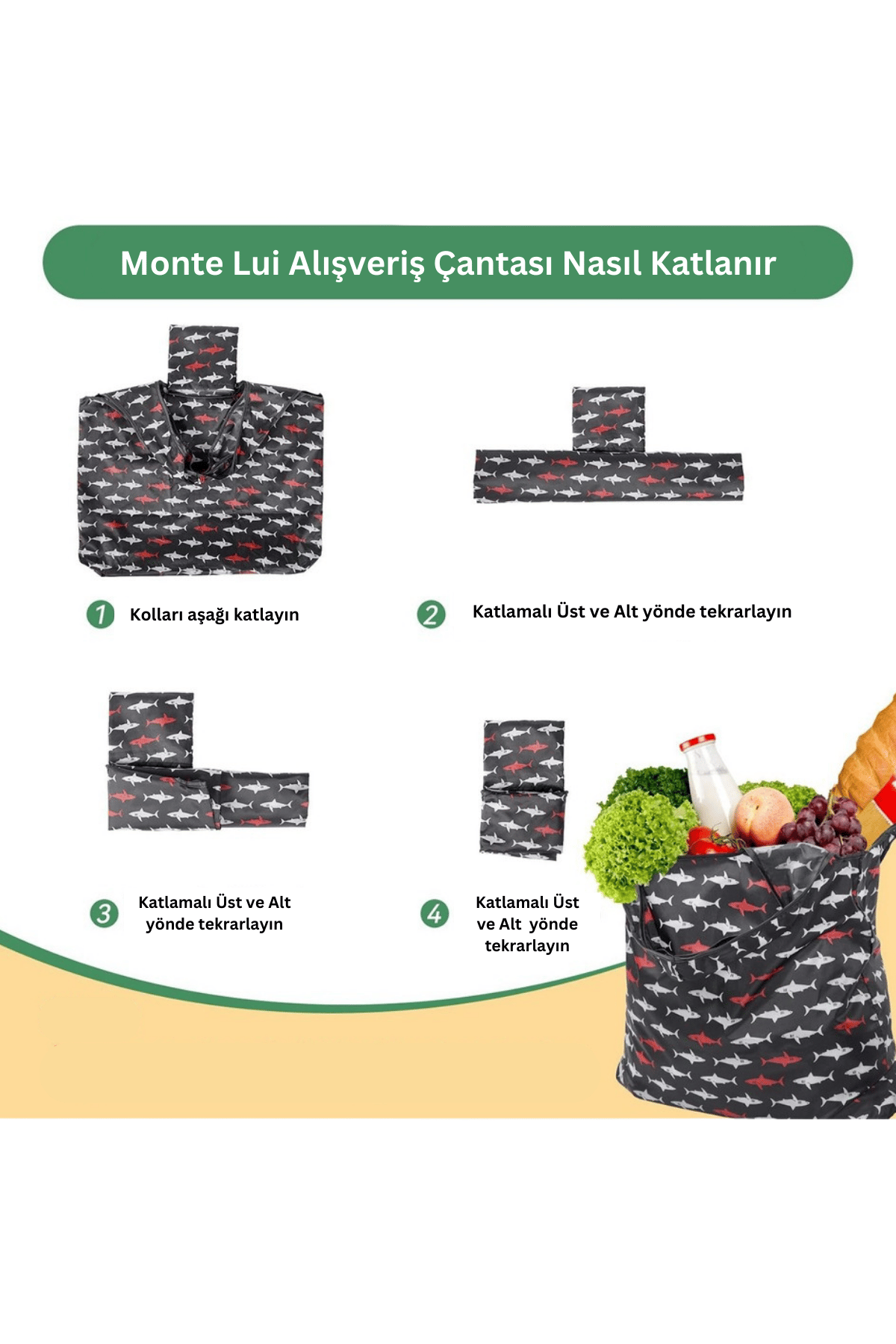 Monte Lui Katlanabilir Alışveriş Bez Çantası 