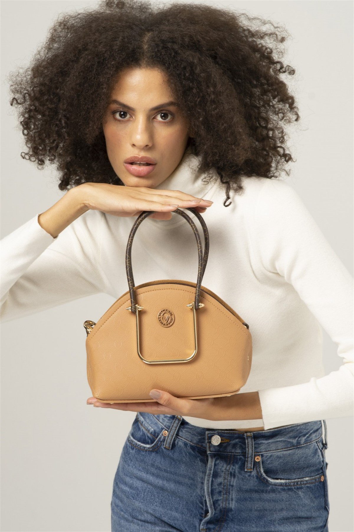 Valentino Orlandi vlt 075 Kadın El Çantası Camel 