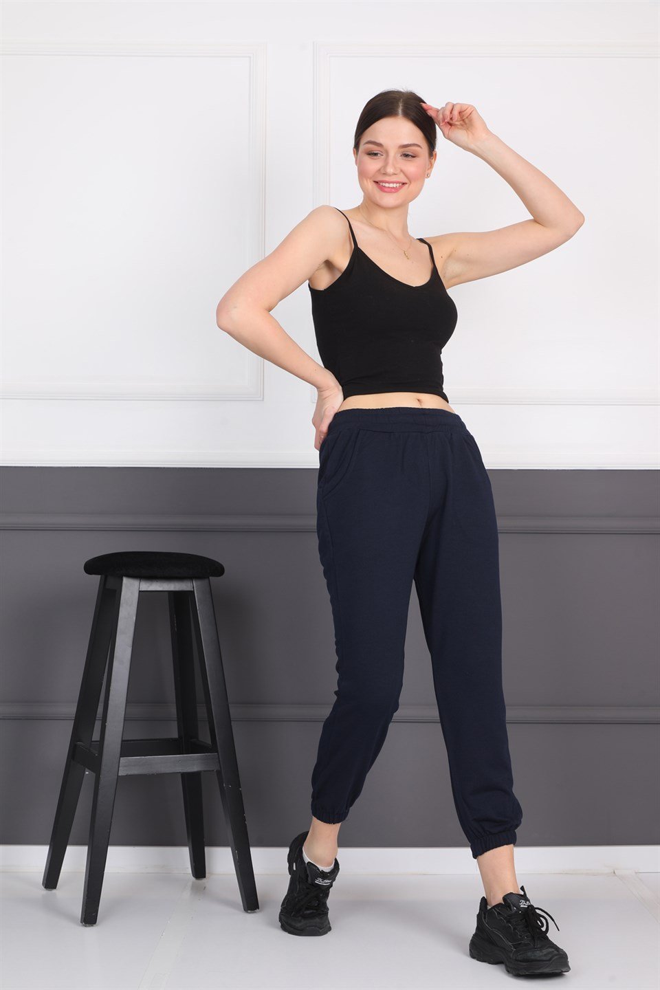 5123480251 - Lacivert Jogger Lastikli Paça Lacivert Kadın Eşofman Altı Pantolon -westbound