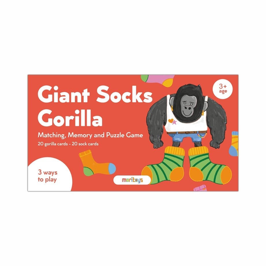Moritoys Giant Socks Gorilla 40 Kartlı Hafıza, Eşleştirme ve Puzzle Oyunu - 3 ve Yaş Üstü
