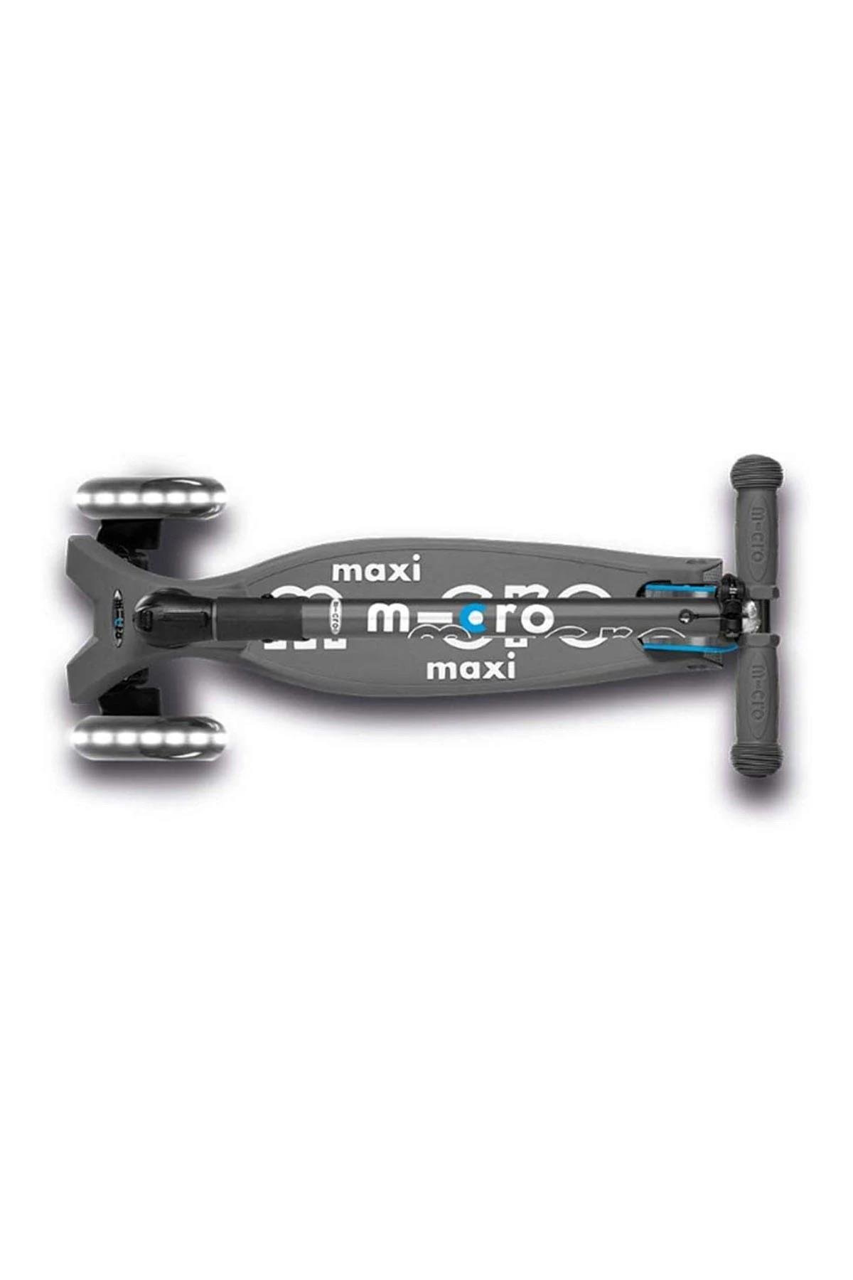 MicroMaxi Micro Deluxe Katlanabilir 3 Tekerlekli Scooter Işıklı  Volcano Grey