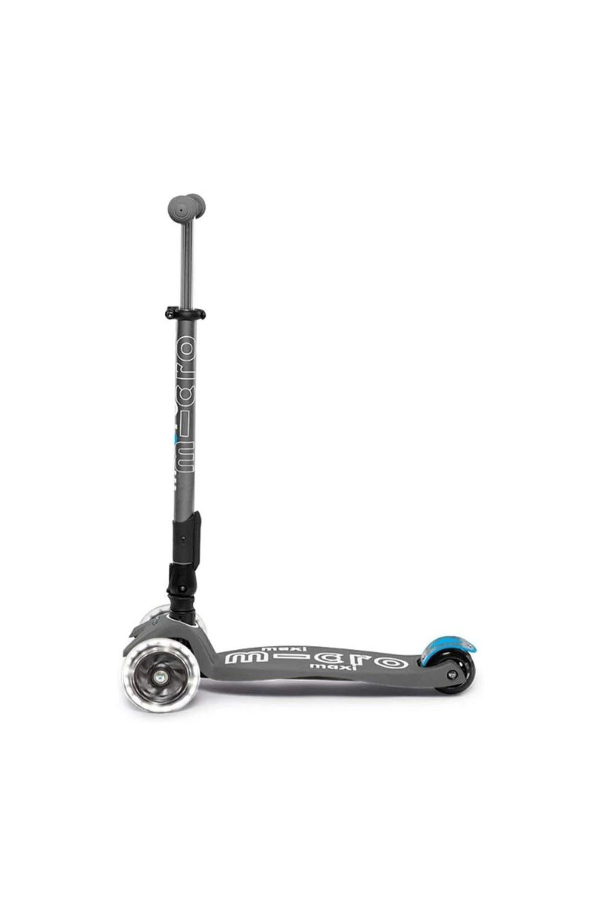 MicroMaxi Micro Deluxe Katlanabilir 3 Tekerlekli Scooter Işıklı  Volcano Grey