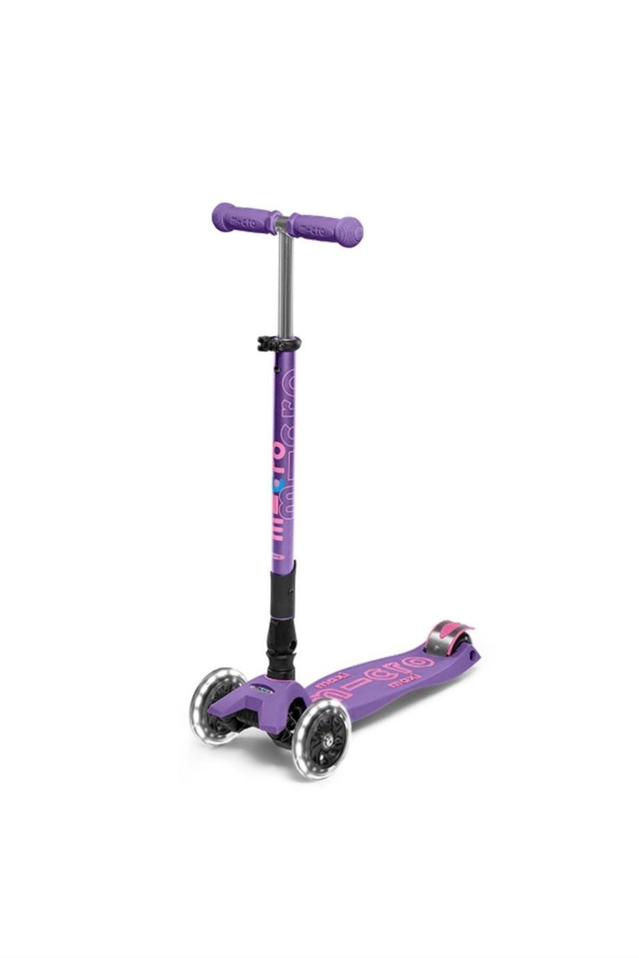 Maxi Micro Deluxe LED Katlanabilir 3 Tekerlekli Scooter Mor
