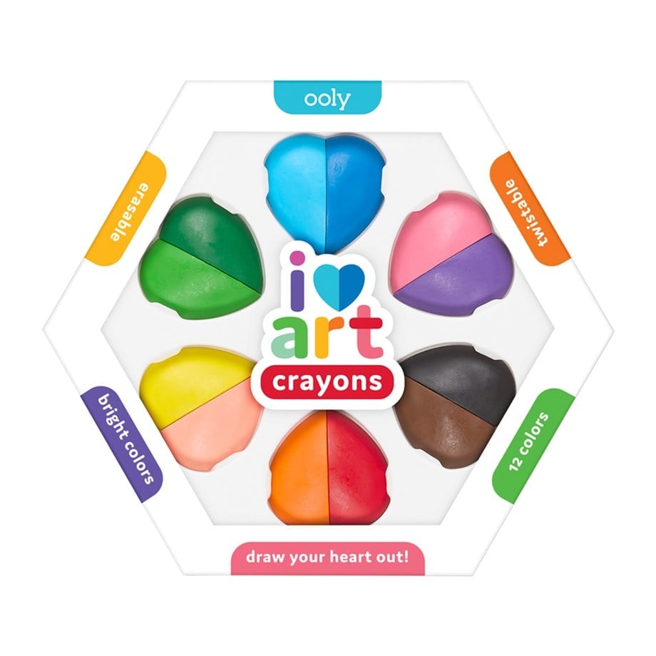 Ooly I Heart Art Silinebilir 6lı Renk Mum Boya (12 Renk)