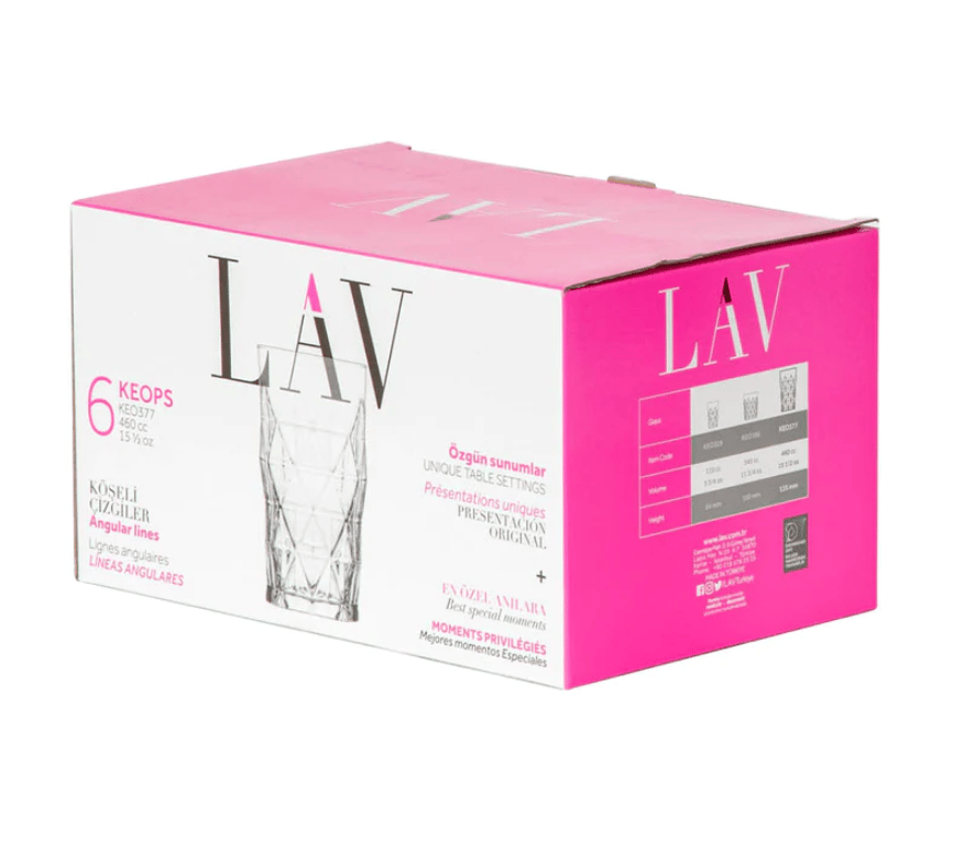 Lav Keops 6'lı Meşrubat Bardağı 460cc KEO377F