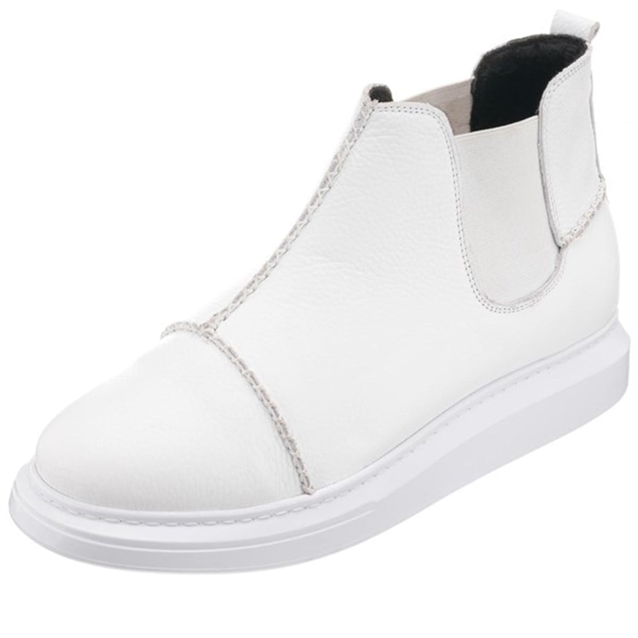 USMR2023 White Leather Large Size Calfskin Wide Form Special Edition Men's Boots