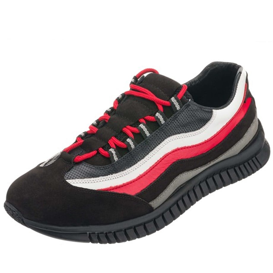 USAMEX Black Leather Large Size Calfskin Wide Form VIP Men's Sneakers 