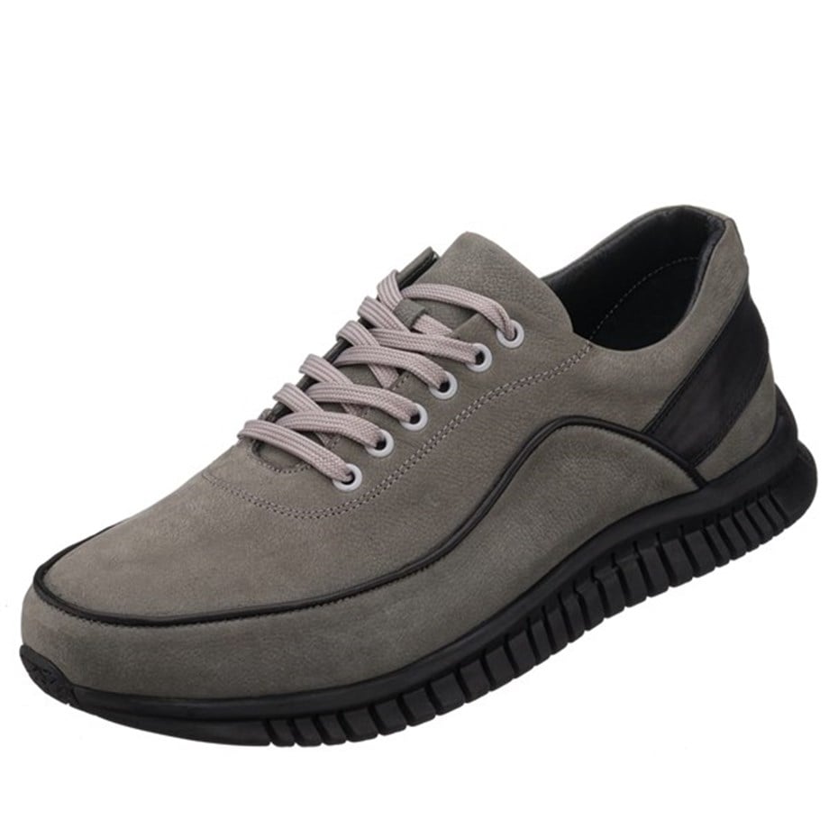 USGG1318 Gray Nubuck Large Size Casual Wide Form VIP Men's Sneakers