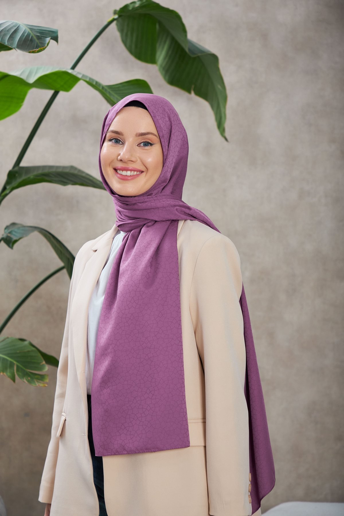Alesa Desen İpeksi Jakar Şal Menekşe 9003-21