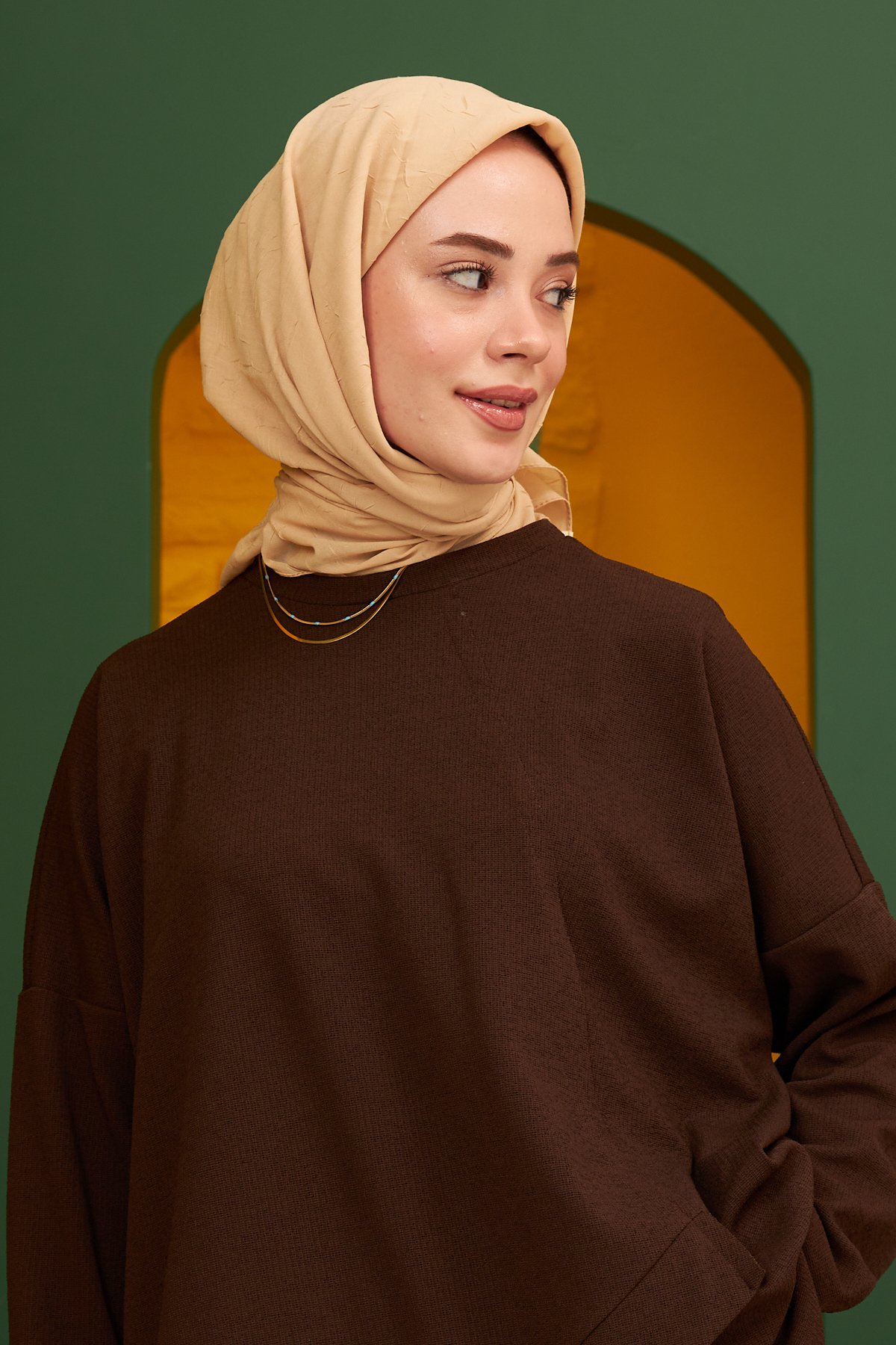 Bambu Eşarp Saman Sarısı