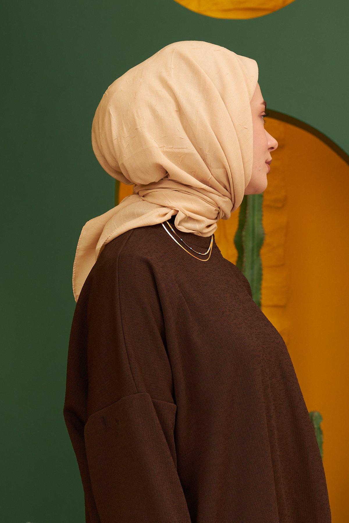 Bambu Eşarp Saman Sarısı