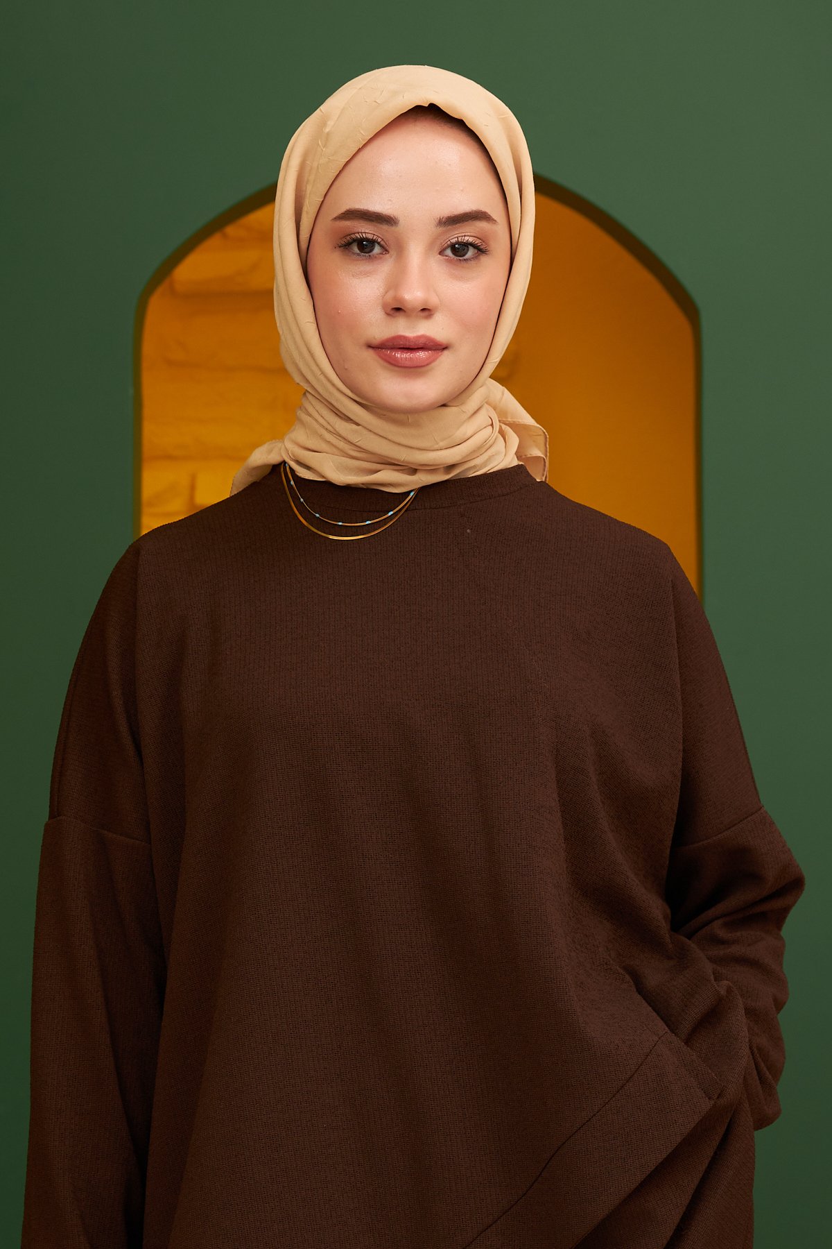 Bambu Eşarp Saman Sarısı