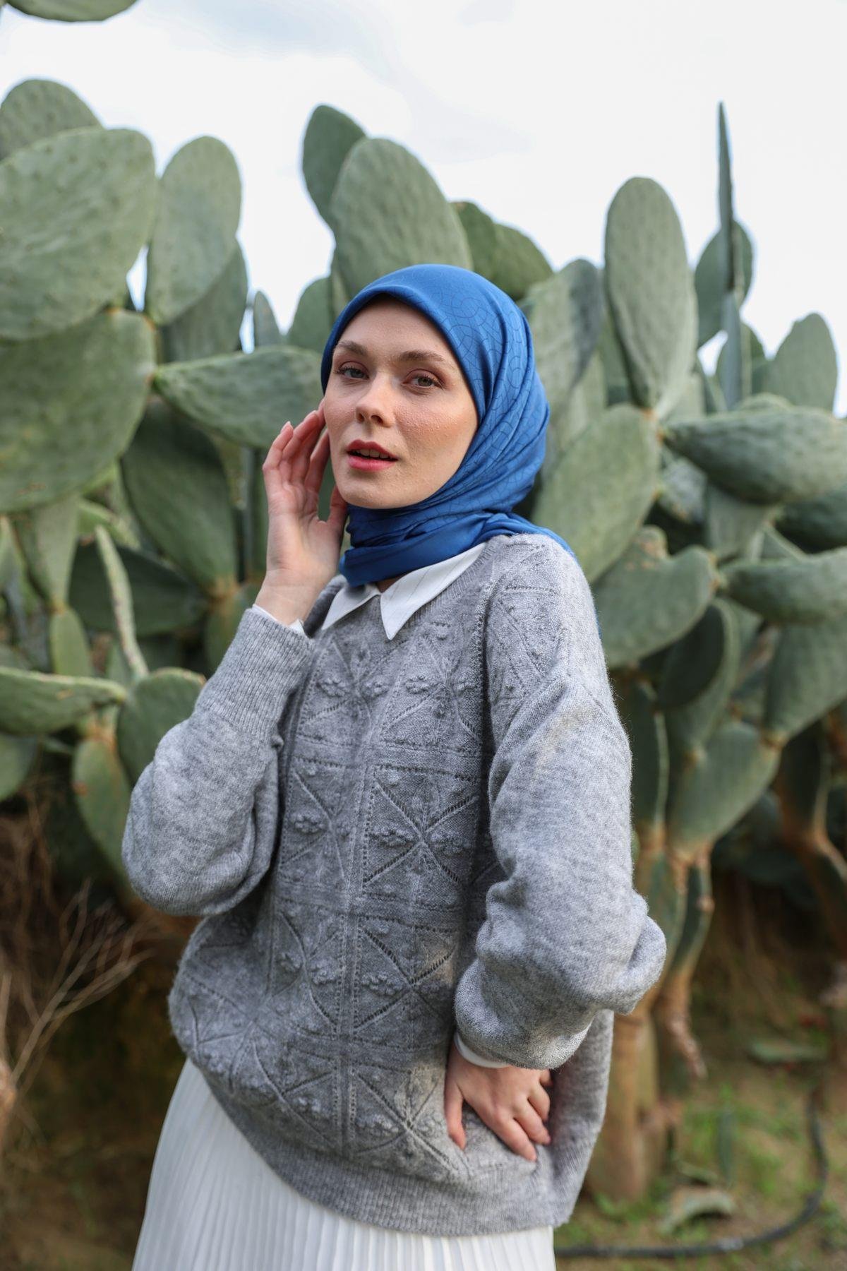 Celina Jakar Eşarp Gece Mavi 9902-18